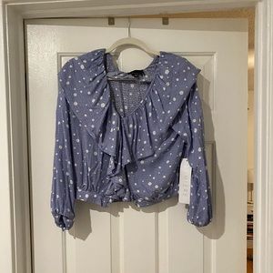 Vici Dolls Blue Polka Dot Blouse